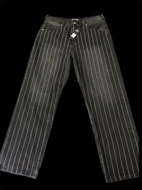 Non stretch embellished straight leg jeans